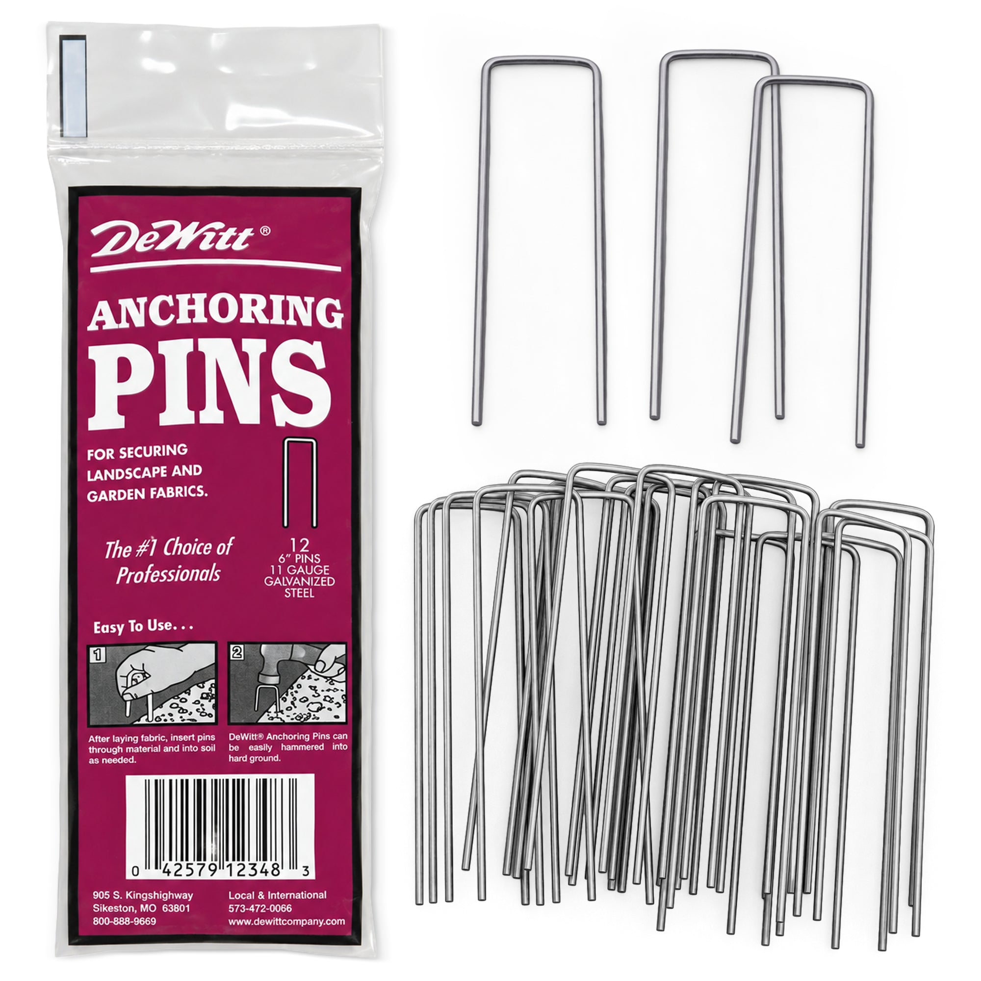 DeWitt 6 Inch U-Shaped Steel Anchoring Pins for Garden & Landscaping, 500 Count - VMInnovations