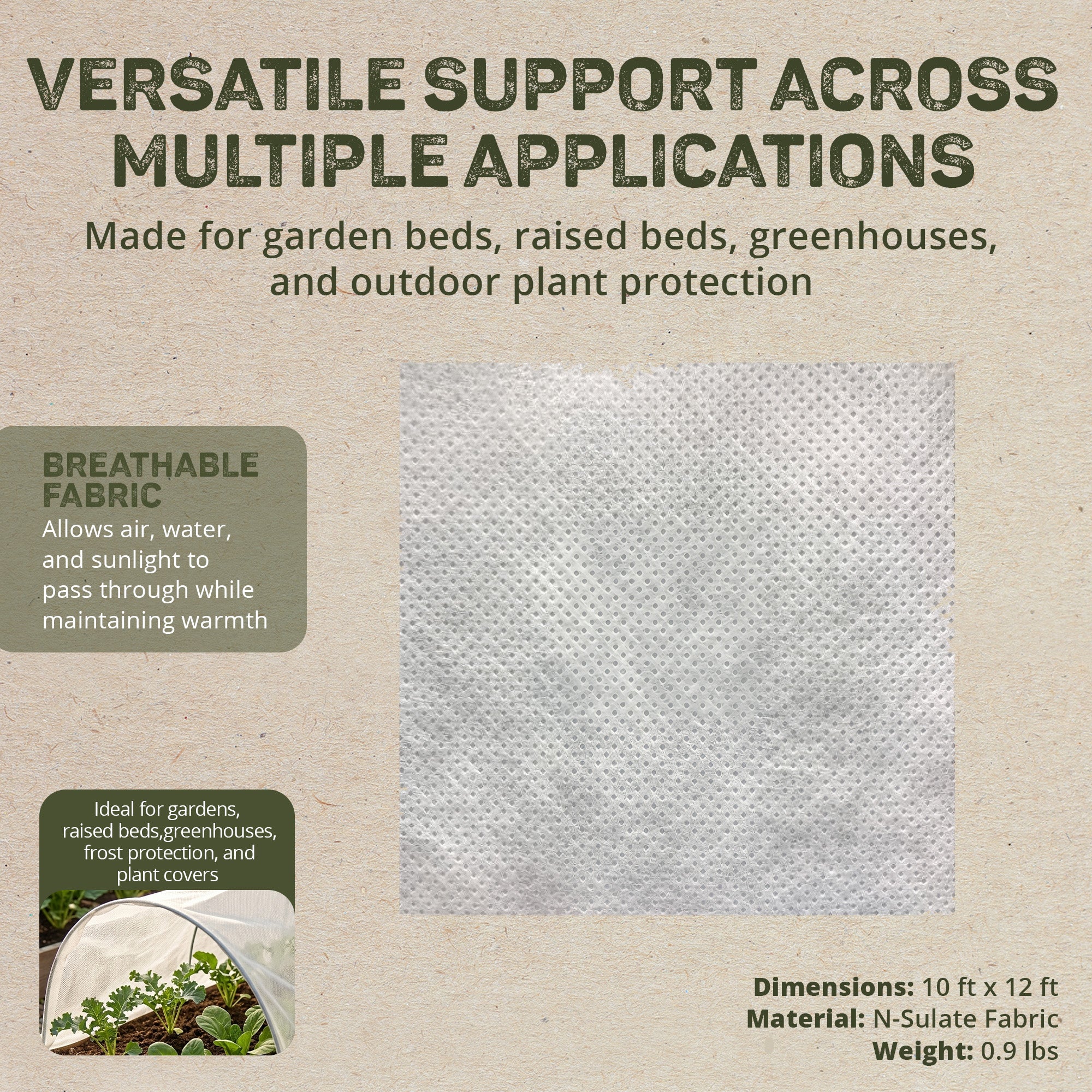 DeWitt 4 Pack 10 feet x 12 feet N-Sulate Frost Protection Reusable Plant Cover