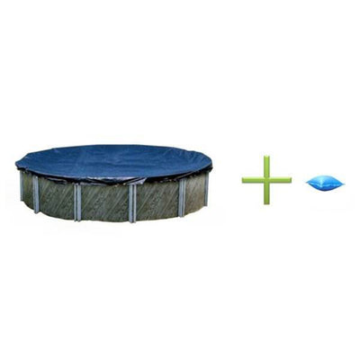 Swimline 18' Round Winter Swimming Pool Cover + 4'x4' Winterizing Air Pillow