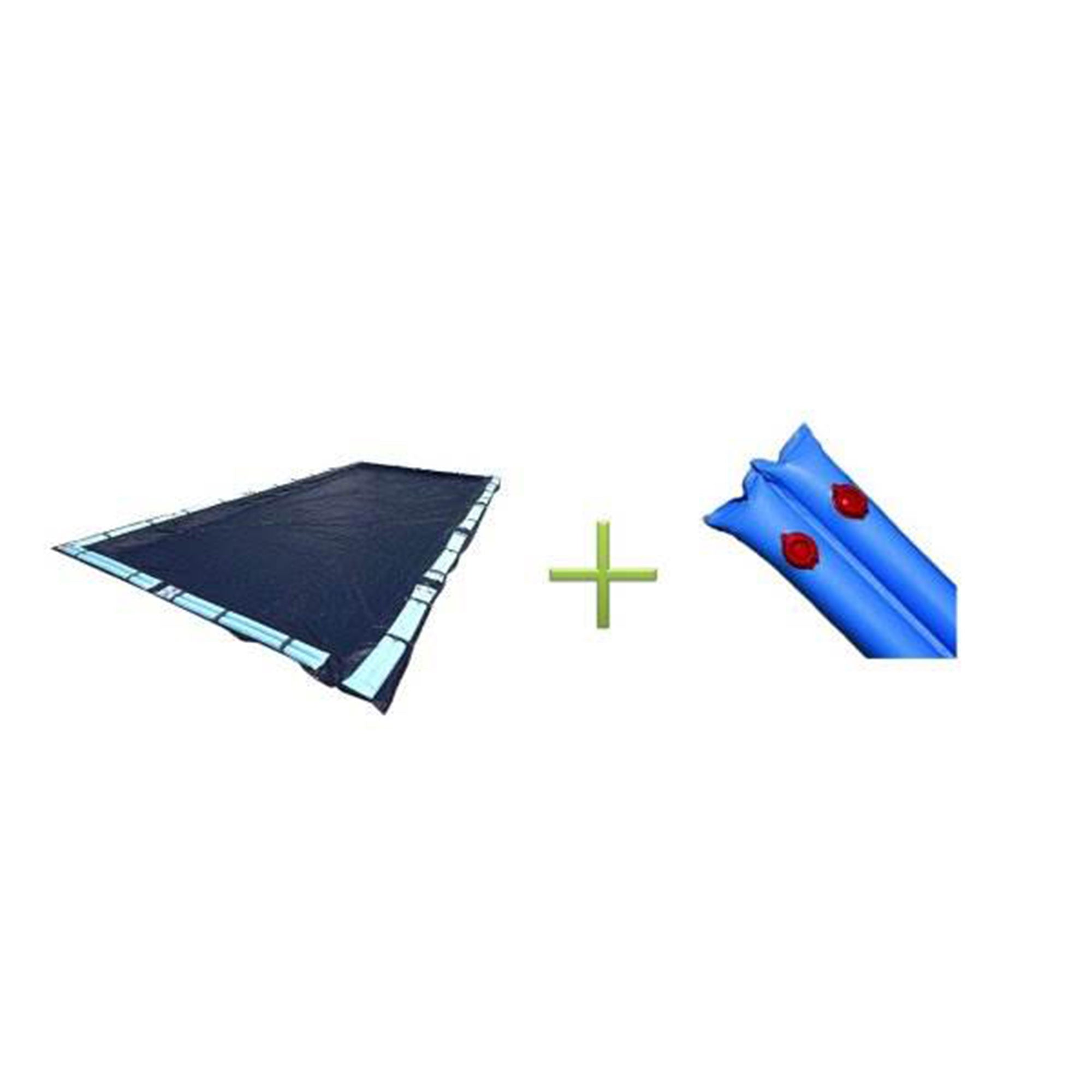 18 x 36 Foot Dark Blue Rectangular In Ground Winter Pool Cover with Water Tubes - VMInnovations