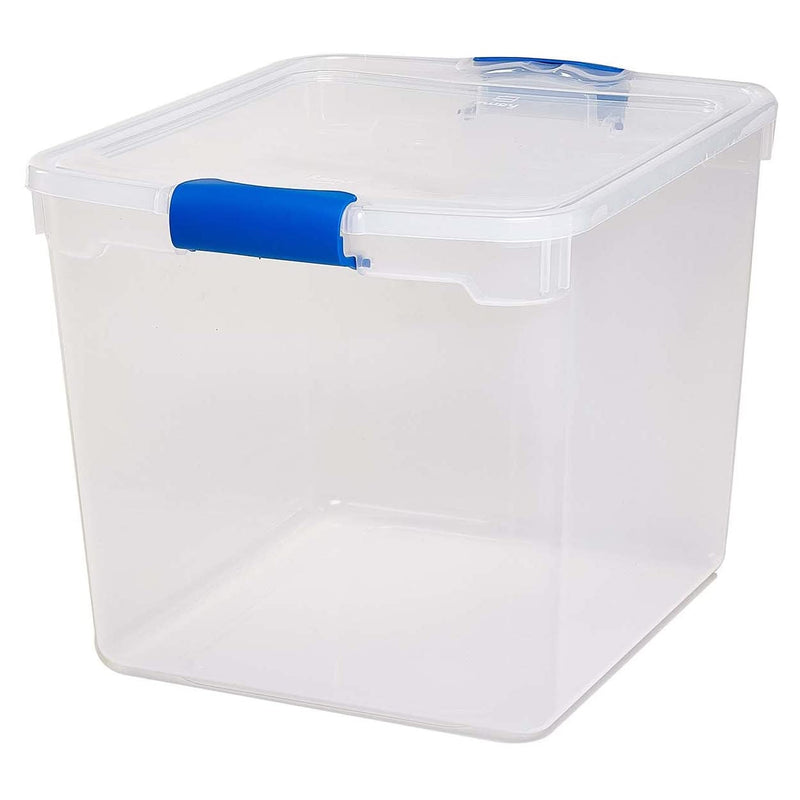 Homz 31 Qt Heavy Duty Clear Stackable Storage Containers, 4 Pack (Open Box)