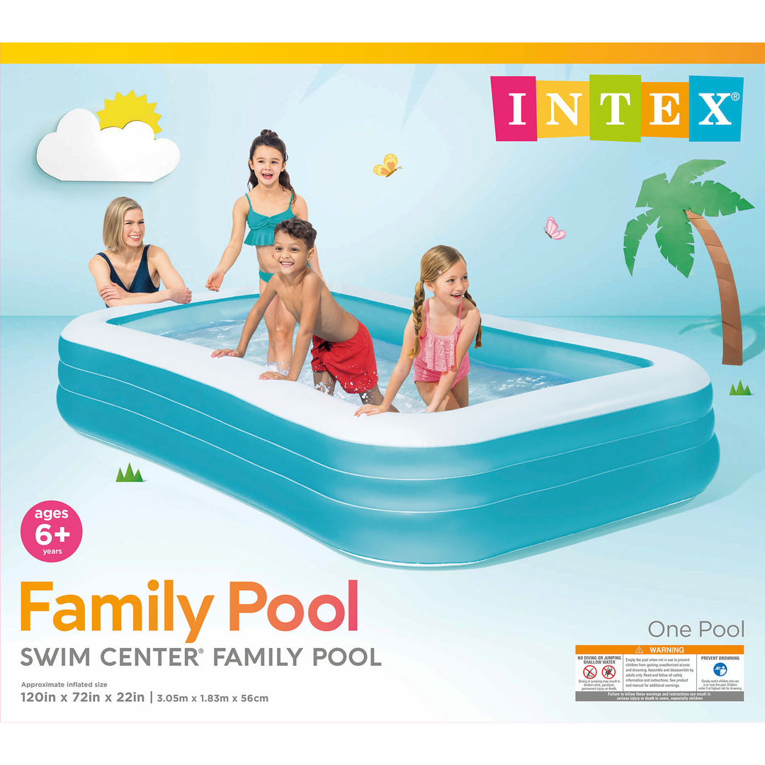 Intex Swim Center 72x120" Family Backyard Inflatable Kiddie Swimming Pool (Used)