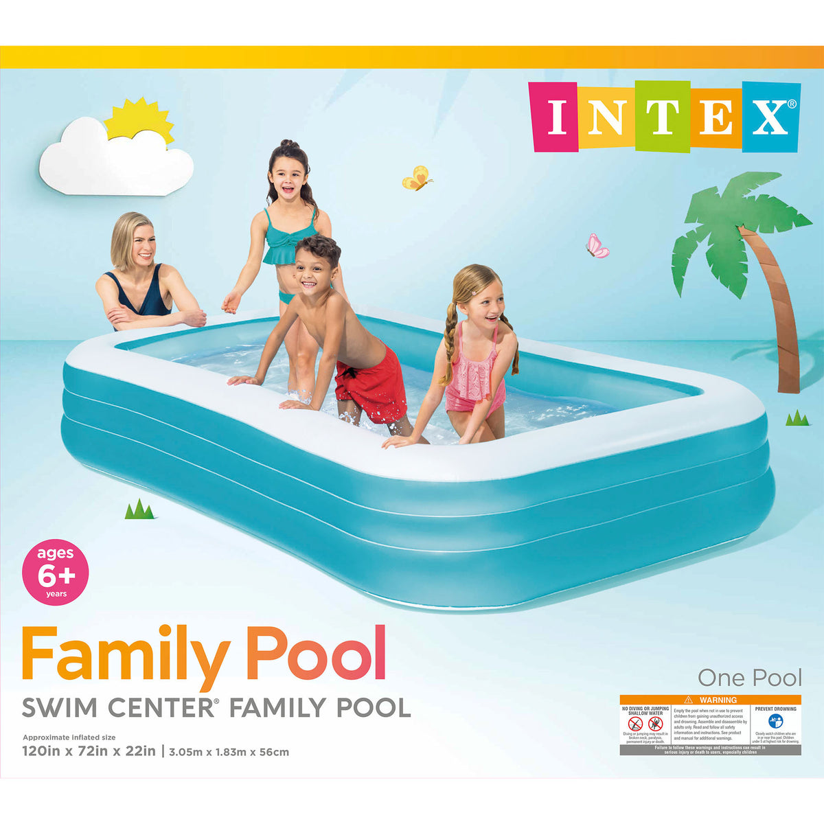 INTEX Swim Center Family Swimming Pool - 72" x 120" 58484EP (Open Box) (3 Pack) - VMInnovations