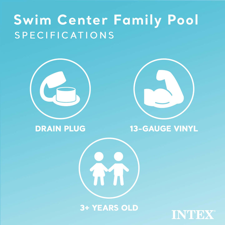 Intex Swim Center Family Backyard Inflatable Kiddie Swimming Pool, Color Varies