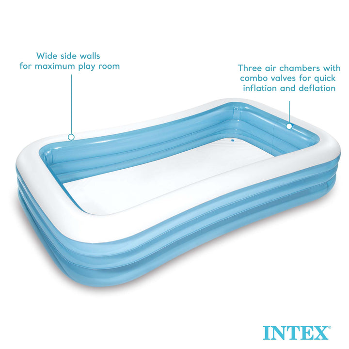 Intex Swim Center Family Backyard Inflatable Kiddie Swimming Pool, Color Varies