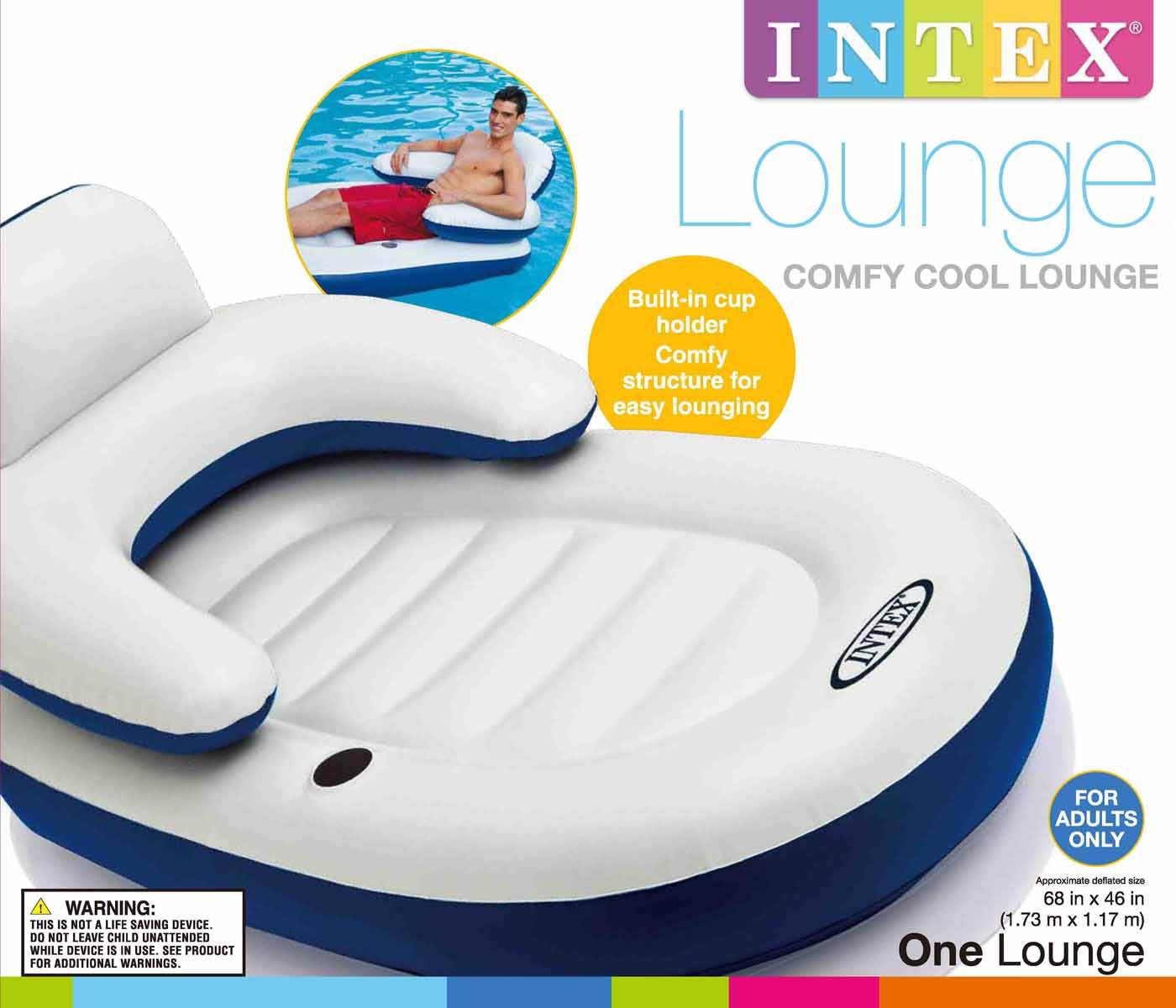 INTEX Comfy Cool Inflatable Floating Lounge Chair - Open Box