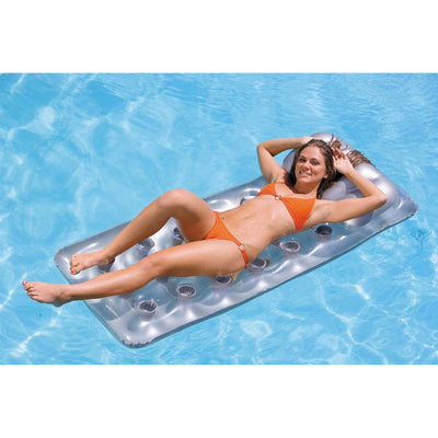 Intex 18-Pocket French Mattress Suntanner Pool Lounger Float w/ Headrest (Used)