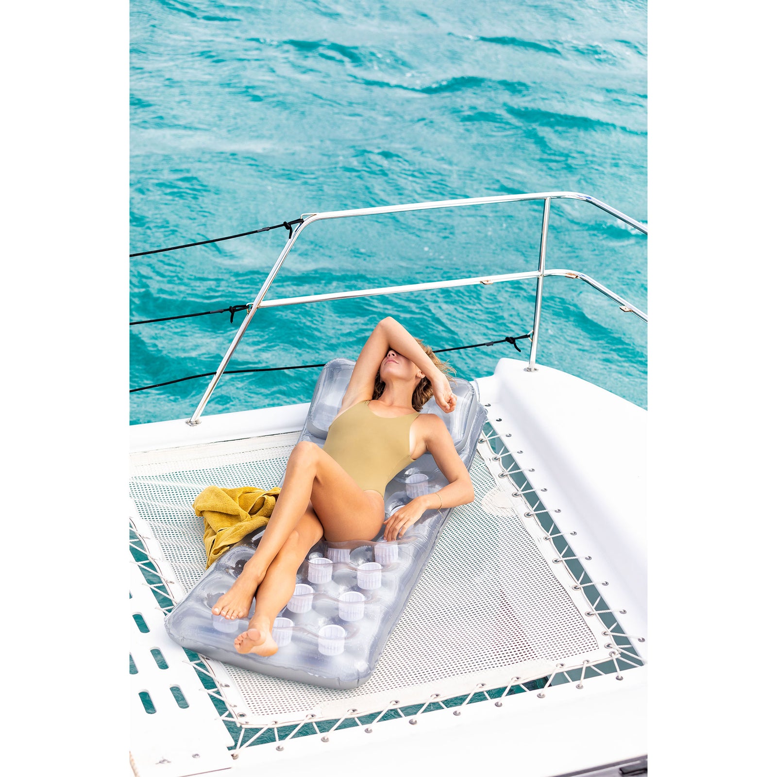 Intex 58894EP 18-Pocket French Mattress Suntanner Pool Lounger Float w/ Headrest - VMInnovations