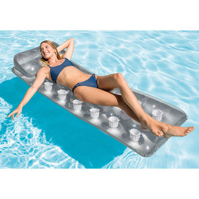 Intex 18-Pocket French Mattress Suntanner Pool Lounger Float w/ Headrest (Used)