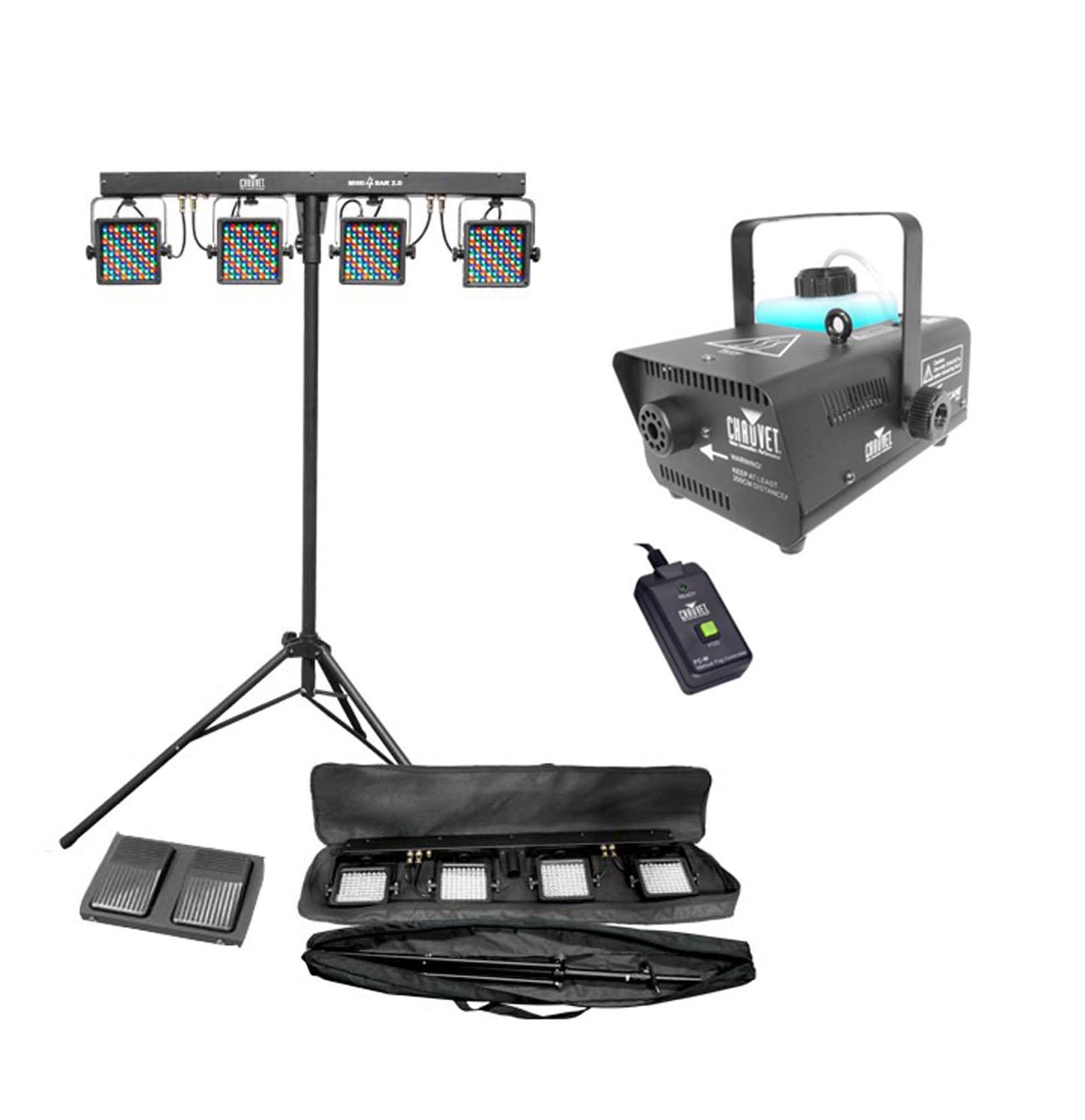 CHAUVET DJ MINI 4BAR 2.0 LED Stage Wash Light + Hurricane H901 Fog/Smoke Machine