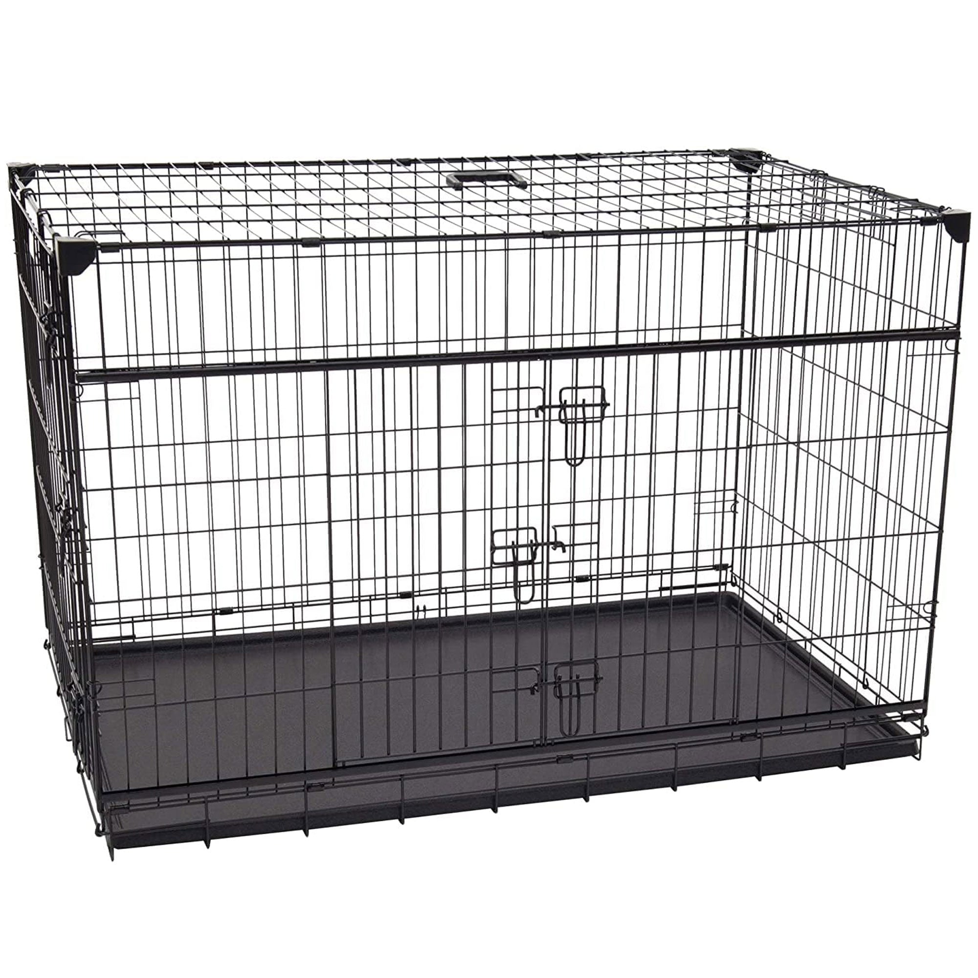 Lucky Dog Dwell Series 48" XL Kennel Secure Fenced Pet Dog Crate,Black(Open Box) - VMInnovations
