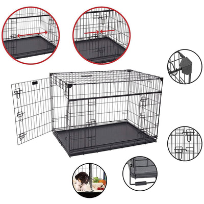 Lucky Dog Dwell Series 48" XL Kennel Secure Fenced Pet Dog Crate, Black (Used)