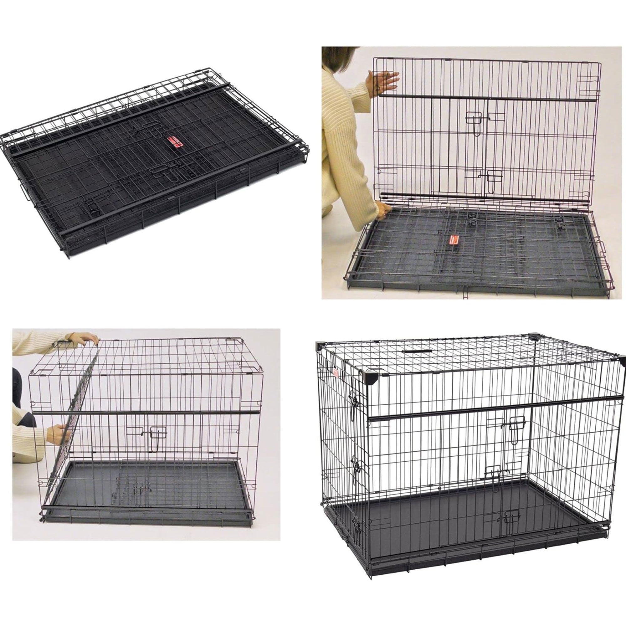 Lucky Dog Dwell Series 48" XL Kennel Secure Fenced Pet Dog Crate, Black (Used) - VMInnovations