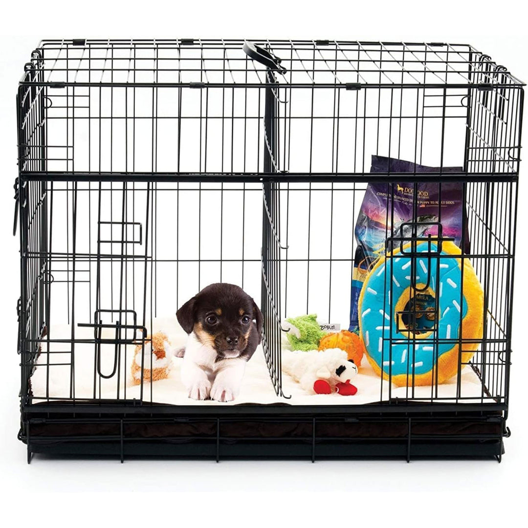 Lucky Dog Dwell Series 48 Inch XL Kennel Secure Fenced Pet Dog Crate, Black