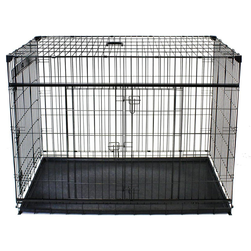 Lucky Dog Dwell Series 48" XL Kennel Secure Fenced Pet Dog Crate, Black (Used)