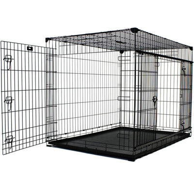 Lucky Dog Dwell Series 48" XL Kennel Secure Fenced Pet Dog Crate, Black (Used) - VMInnovations