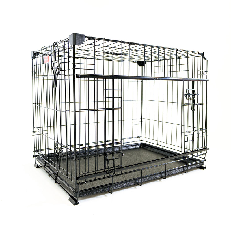 Lucky Dog Dwell Series 30" S/M Kennel Secure Fenced Pet Crate, Black (Open Box)