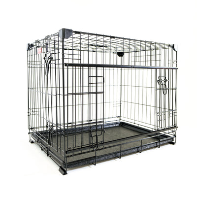 Lucky Dog Dwell Series 30 Inch S/M Kennel Secure Fenced Pet Dog Crate, Black