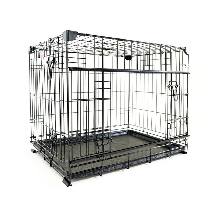 Lucky Dog Dwell Series 30" S/M Kennel Secure Fenced Pet Dog Crate, Black (Used)