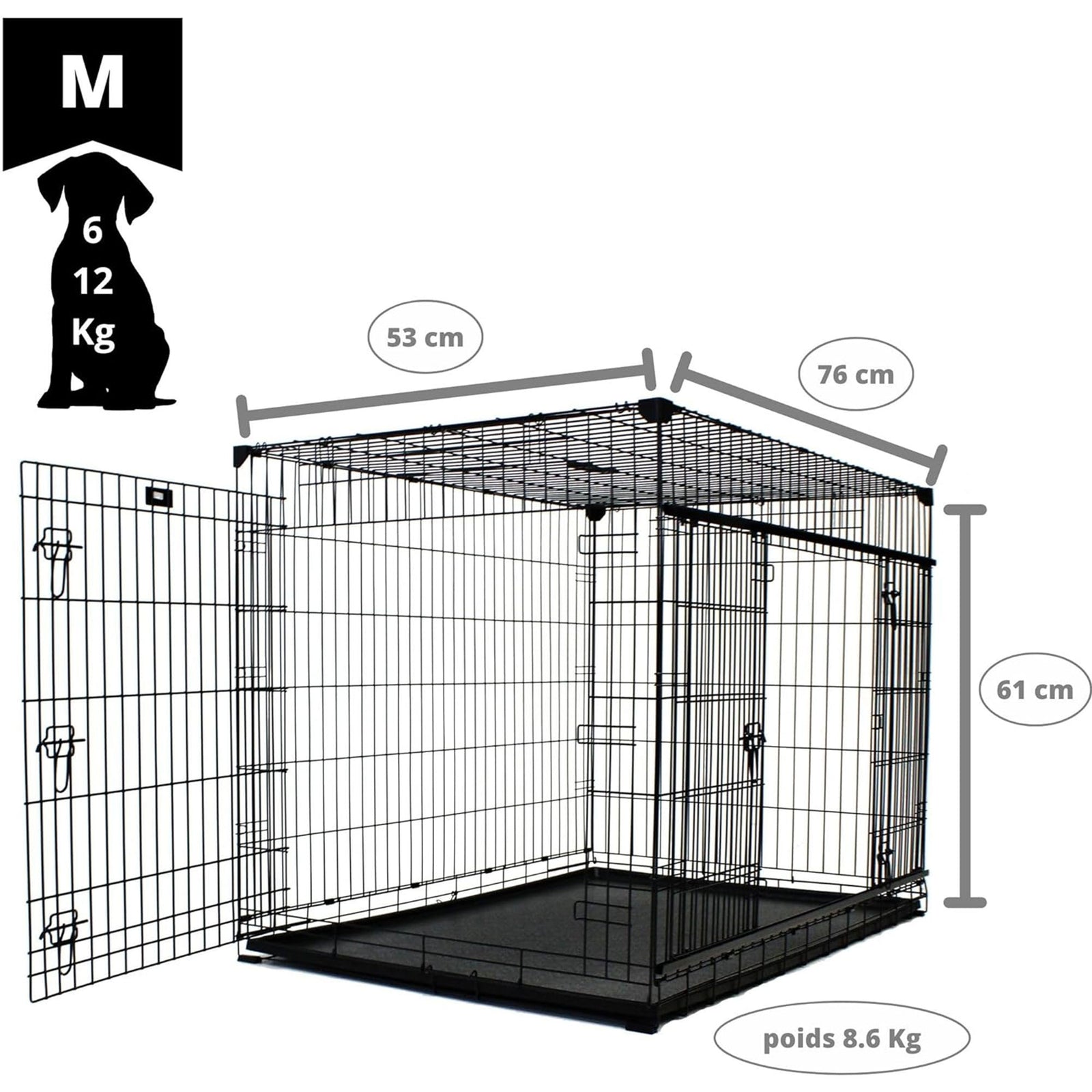 Lucky Dog Dwell Series 30" S/M Kennel Secure Fenced Pet Crate, Black (Open Box) - VMInnovations