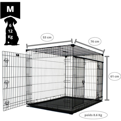 Lucky Dog Dwell Series 30" S/M Kennel Secure Fenced Pet Crate, Black (Open Box)