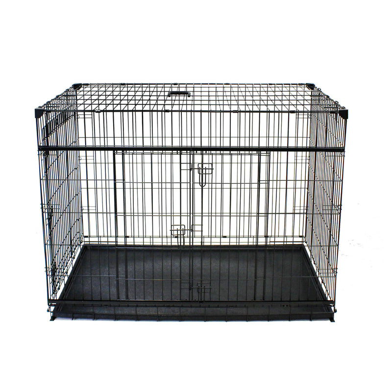 Lucky Dog Dwell Series 30" S/M Kennel Secure Fenced Pet Crate, Black (Open Box)