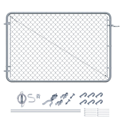 Adjust-A-Gate Fit-Right Adjustable Walk Gate Kit with Round Corner Frame, Gray