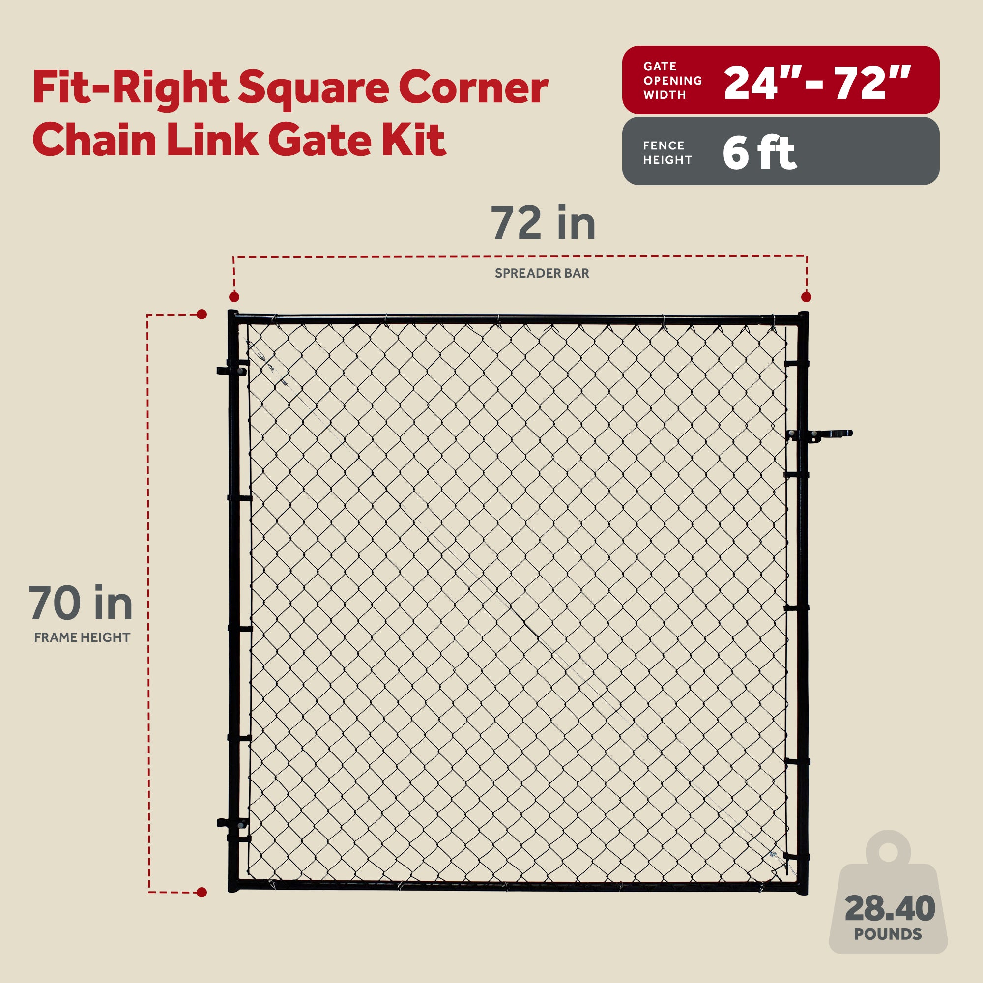 Adjust-A-Gate Adjustable Steel Frame Square Corner Gate Kit, Black (For Parts) - VMInnovations