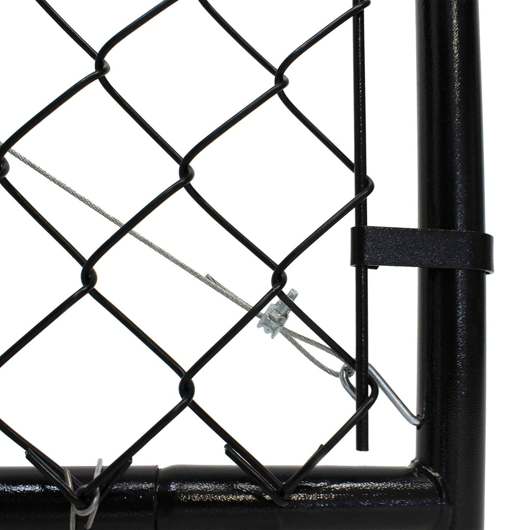 Adjust-A-Gate Adjustable Chain Link Gate w/Square Corner Frame, Black(For Parts)