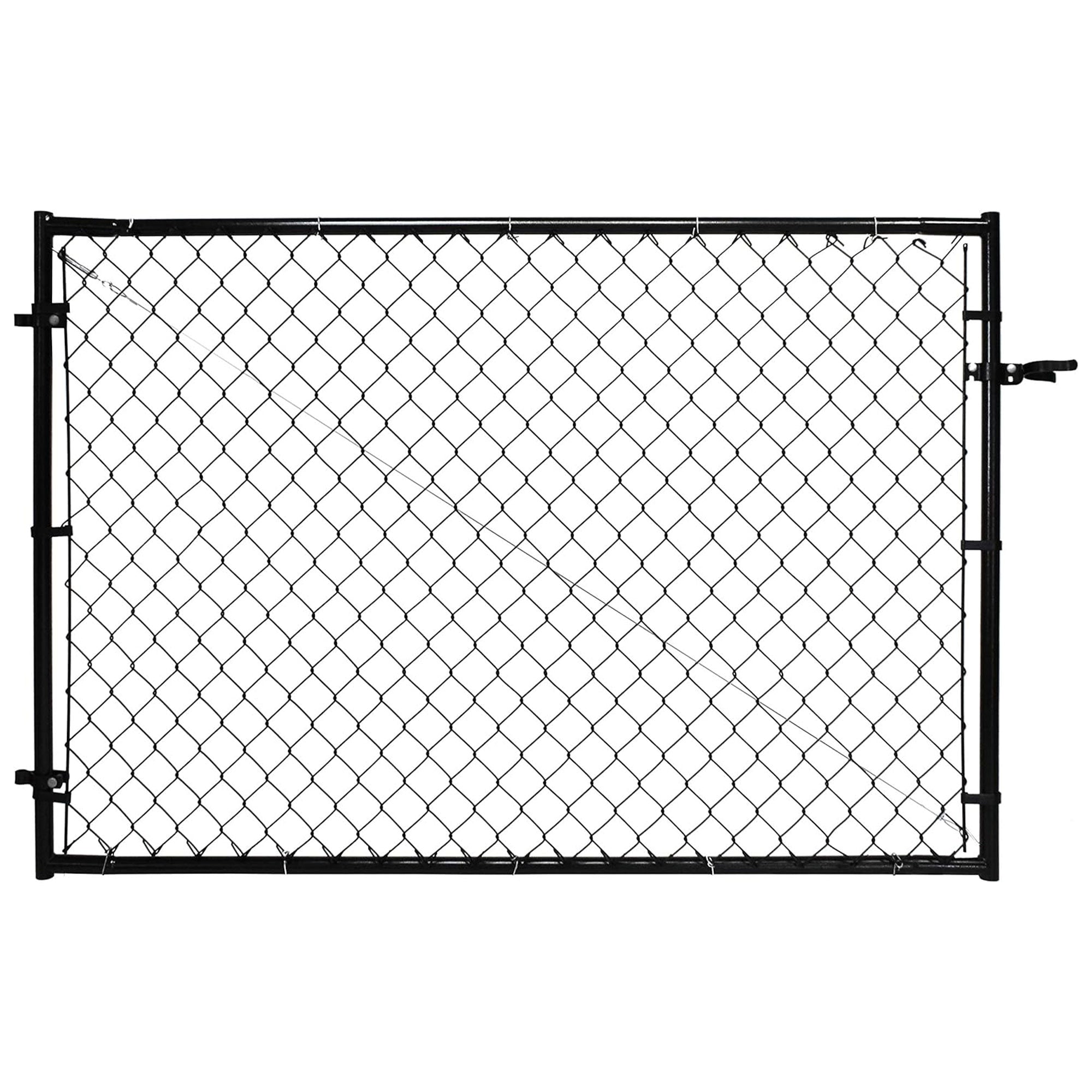 Adjust-A-Gate Fit-Right Adjustable Chain Link Gate w/Square Corner Frame, Black - VMInnovations