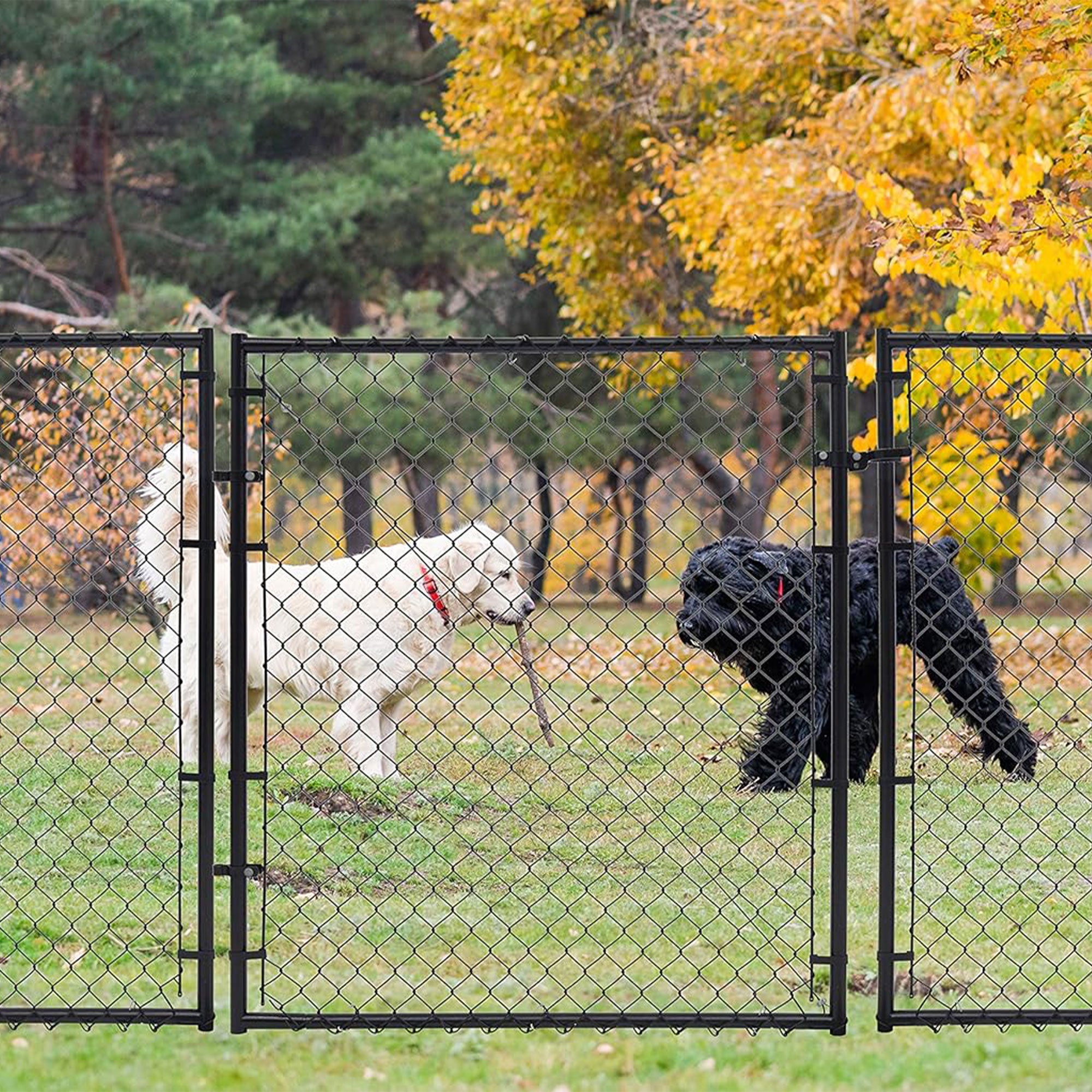 Adjust-A-Gate Fit-Right Adjustable Chain Link w/Square Frame,Black(Open Box) - VMInnovations
