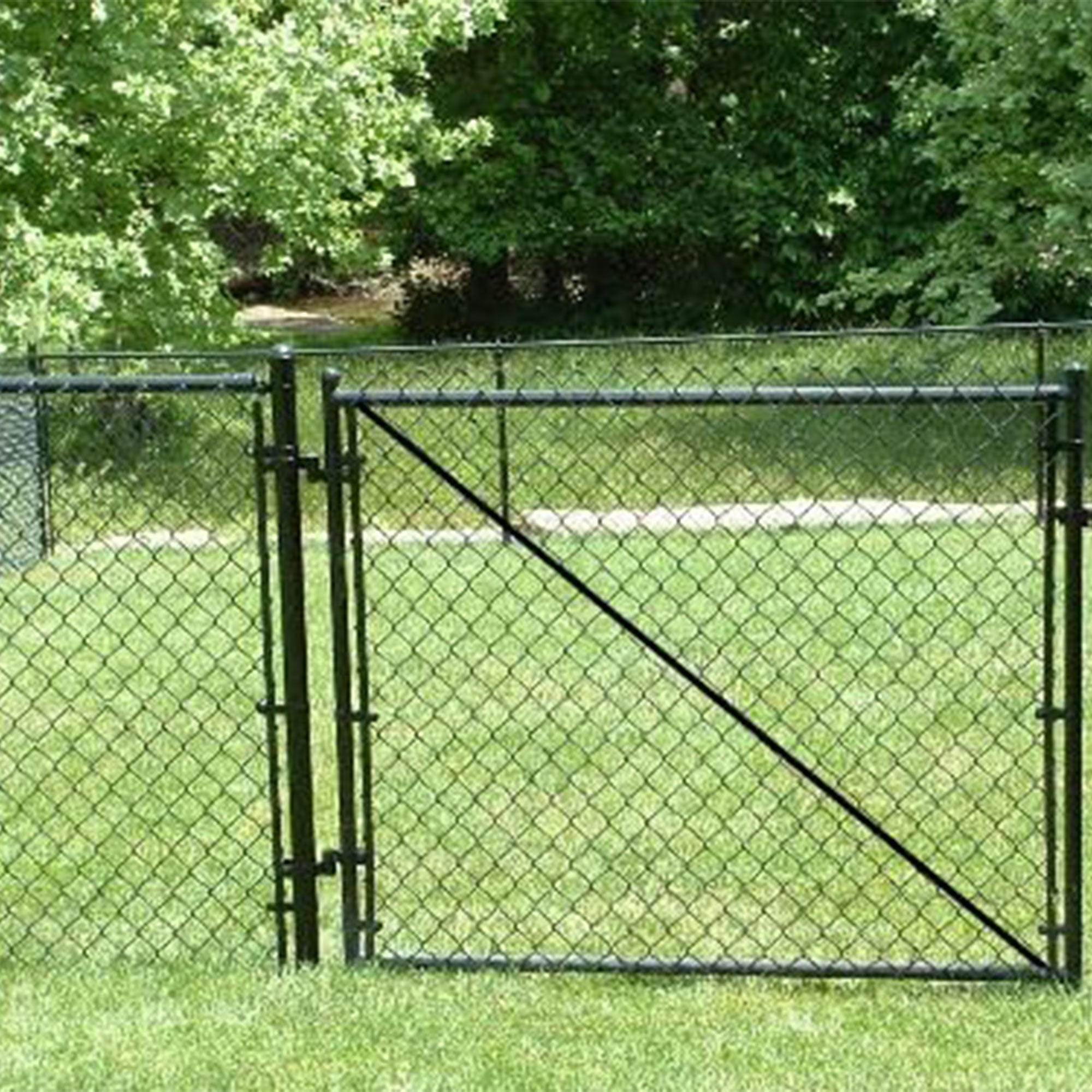 Adjust-A-Gate Fit-Right Adjustable Chain Link w/Square Frame,Black(Open Box) - VMInnovations