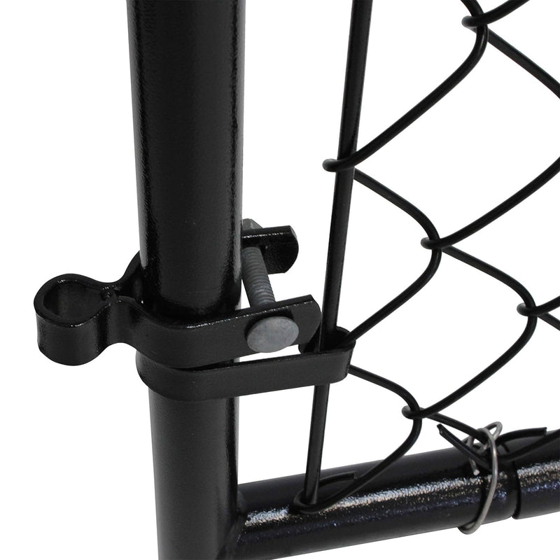Adjust-A-Gate Fit-Right Adjustable Chain Link Gate w/Square Corner Frame, Black