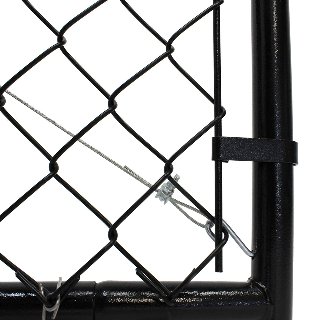 Adjust-A-Gate Fit-Right Adjustable Chain Link Gate w/Square Corner Frame, Black