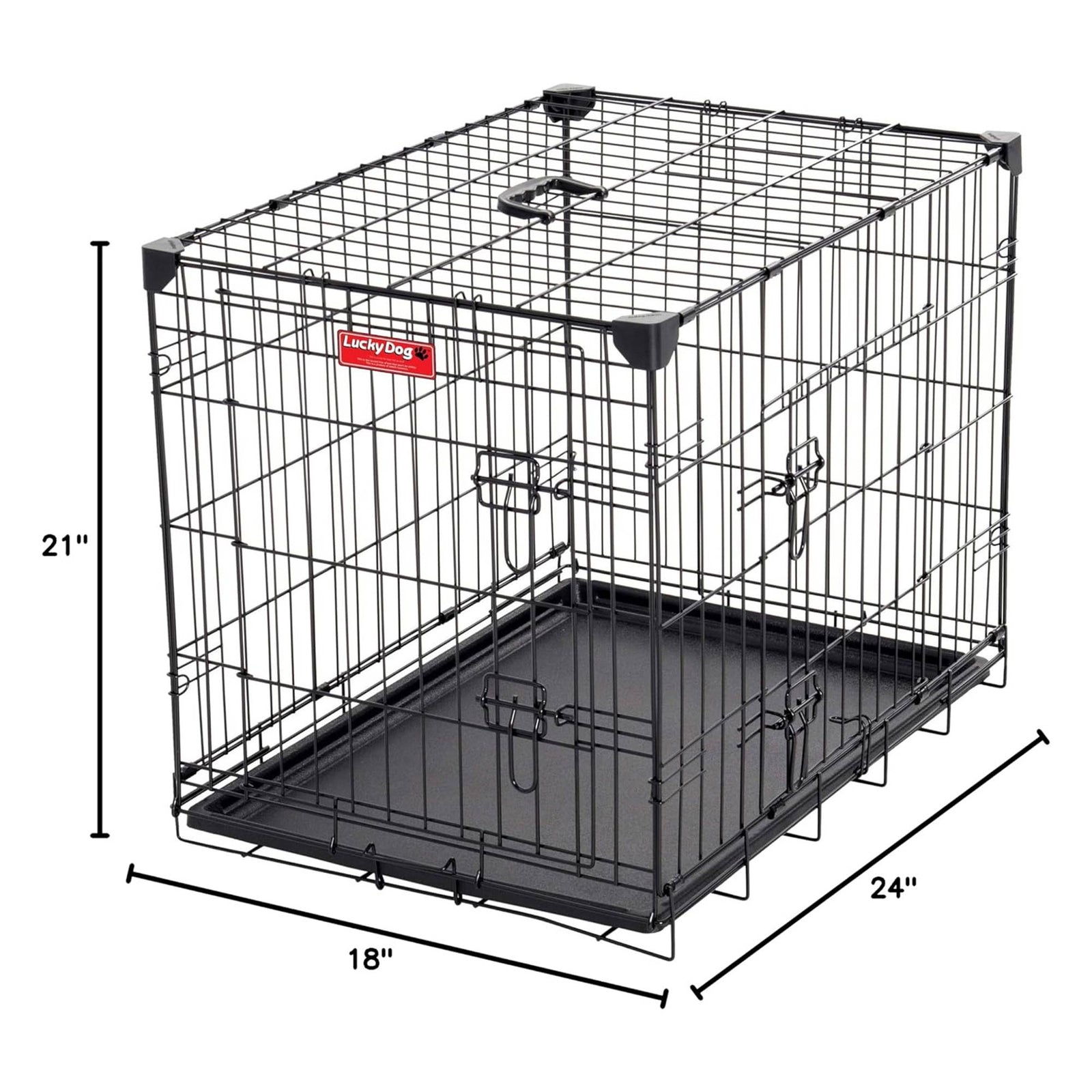 Lucky Dog Dwell Series 24" Small Kennel Secure Fenced Pet Dog Crate, Black(Used) - VMInnovations