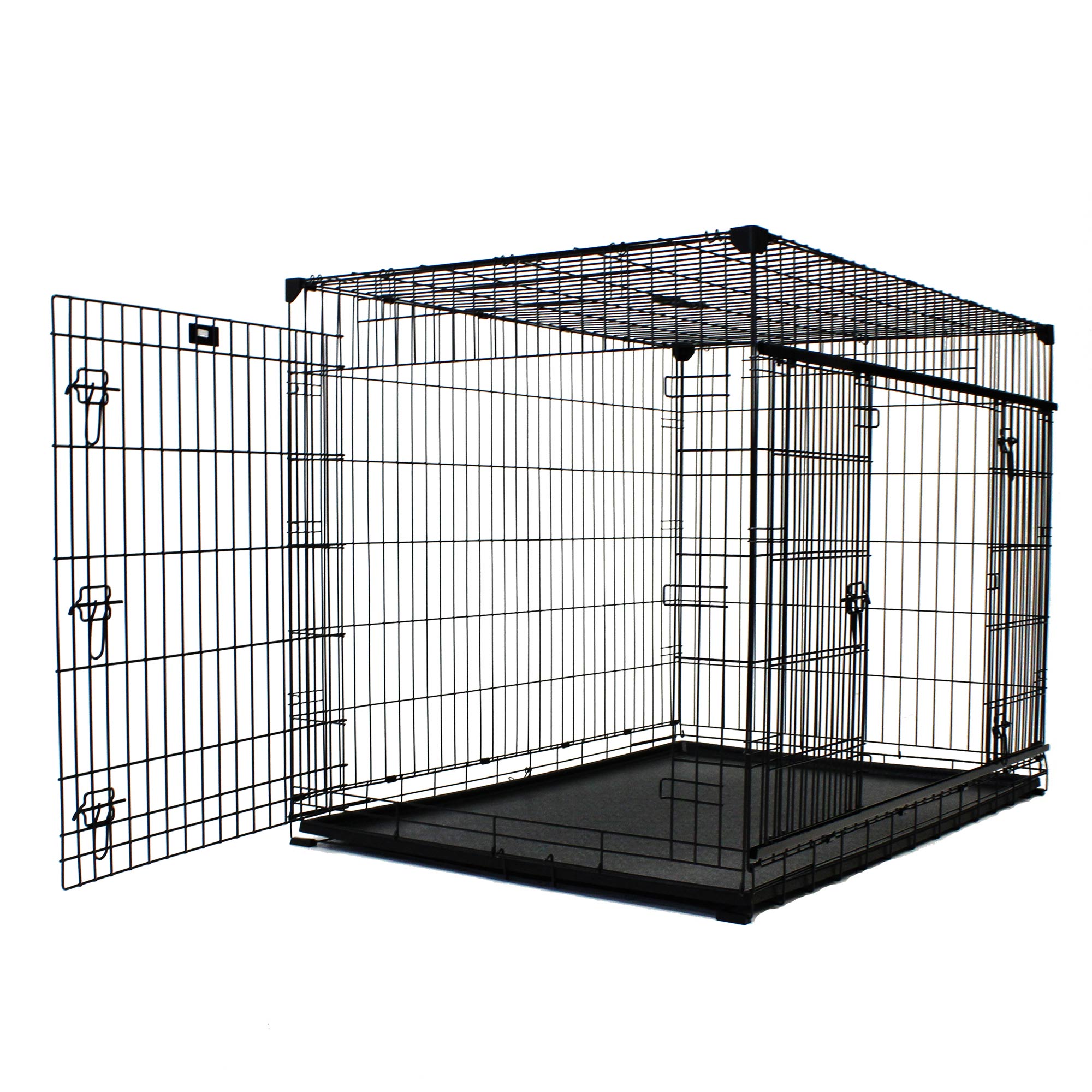Lucky Dog 24 Inch Small Kennel Secure Fenced Pet Dog Crate, Black (Open Box) - VMInnovations