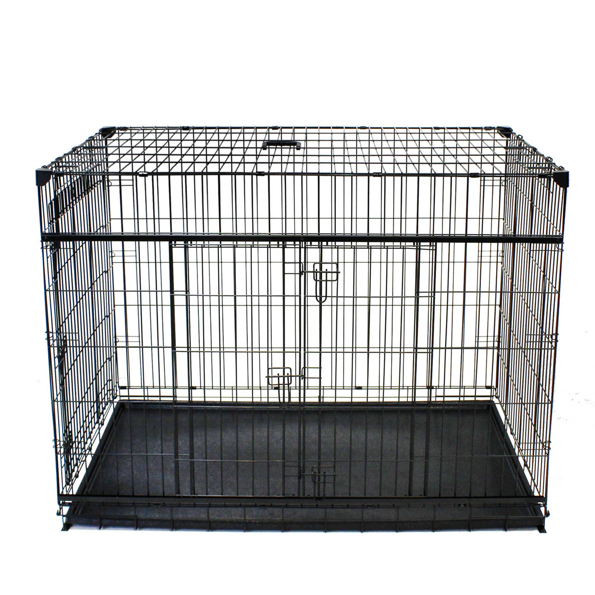 Lucky Dog 24 Inch Small Kennel Secure Fenced Pet Dog Crate, Black (Open Box) - VMInnovations