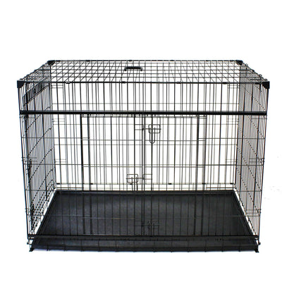 Lucky Dog 24 Inch Small Kennel Secure Fenced Pet Dog Crate, Black (Open Box) - VMInnovations