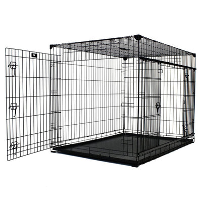 Lucky Dog Dwell Series 42" Large Kennel Secure Fenced Pet Dog Crate, Black(Used)