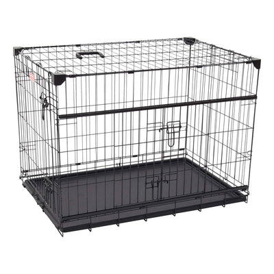 Dwell Series 36 Inch M/L Kennel Secure Fenced Pet Dog Crate, Black (Open Box)