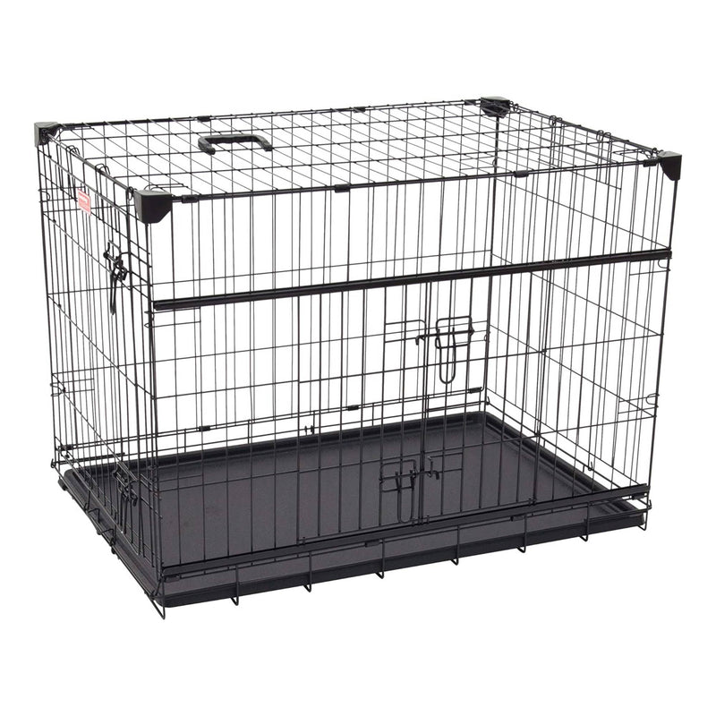 Lucky Dog Dwell Series 36" M/L Kennel Secure Fenced Pet Dog Crate, Black (Used)