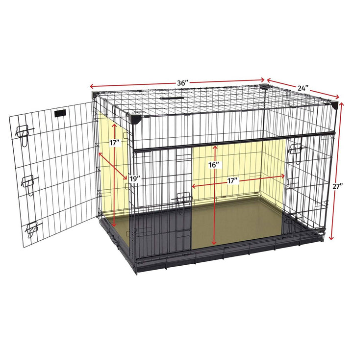 Dwell Series 36 Inch M/L Kennel Secure Fenced Pet Dog Crate, Black (Open Box)