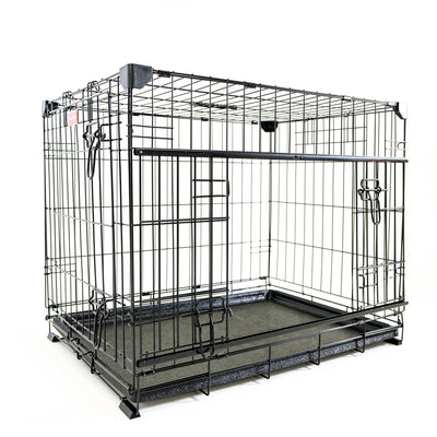 Lucky Dog Dwell Series 36" M/L Kennel Secure Fenced Pet Dog Crate, Black (Used)