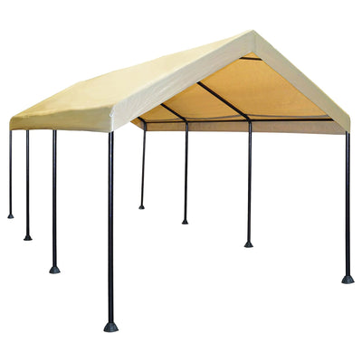 Caravan Canopy Mega Domain Waterproof Steel Frame Carport, 10x20ft,Tan(Open Box)