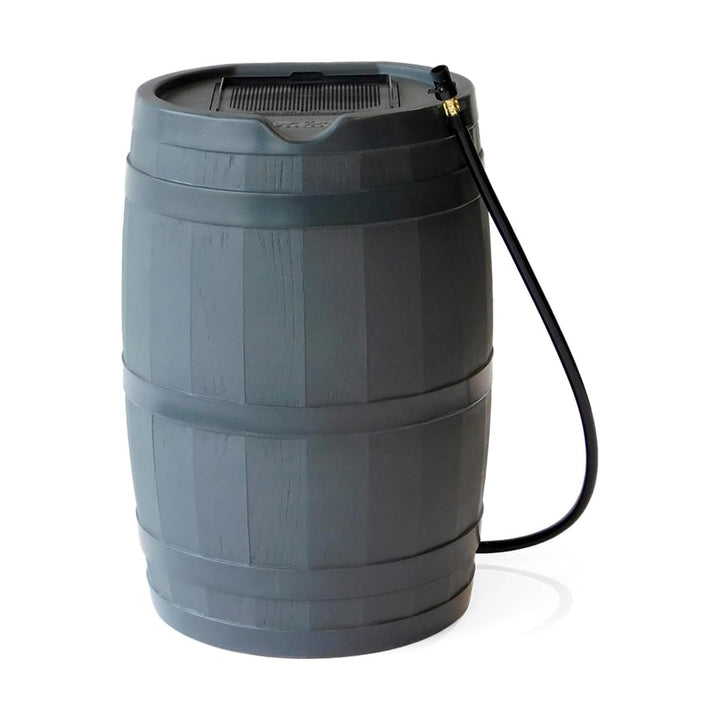 FCMP RC45 45 Gal Outdoor Rain Water Catcher Barrel Container, Grey (Open Box)