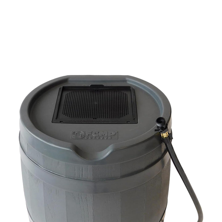 FCMP Outdoor RC45 45 Gallon Outdoor Rain Water Catcher Barrel Container, Grey