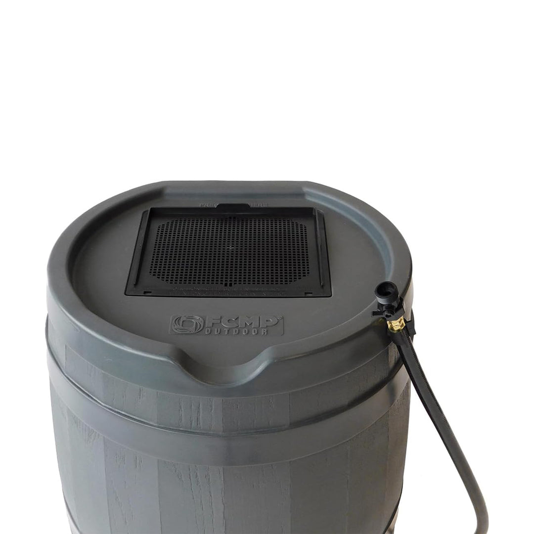 FCMP RC45 45 Gal Outdoor Rain Water Catcher Barrel Container, Grey (Open Box)