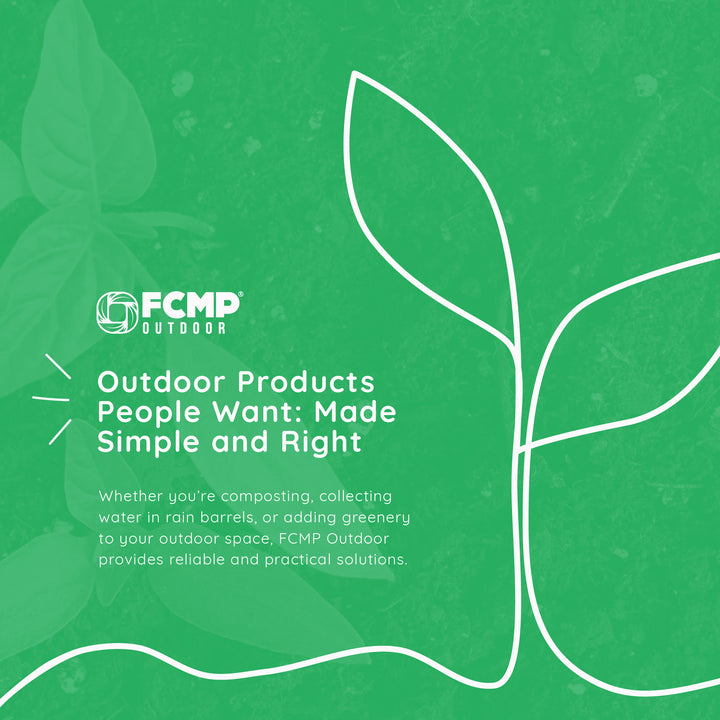 FCMP RC45 45 Gal Outdoor Rain Water Catcher Barrel Container, Grey (Open Box)