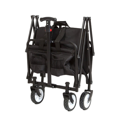 Seina Heavy Duty Compact Collapsible Outdoor Garden Camping Utility Wagon, Black