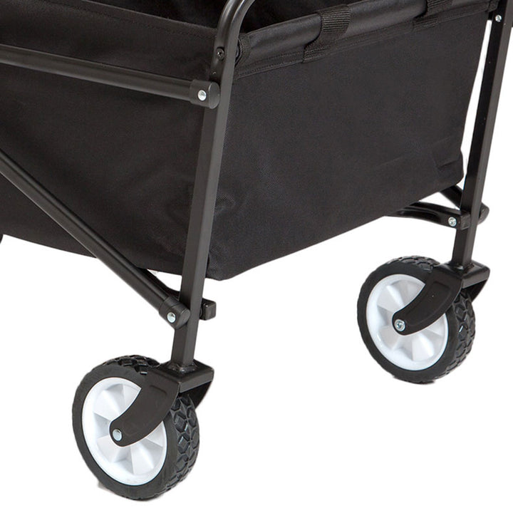 Seina Heavy Duty Compact Collapsible Outdoor Garden Camping Utility Wagon, Black - VMInnovations